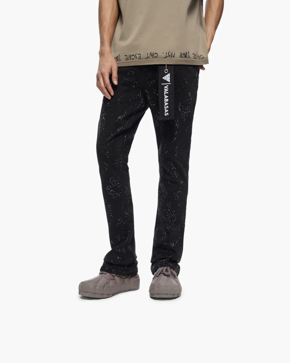 Glim Stacked Flare Jeans Black - Image 6