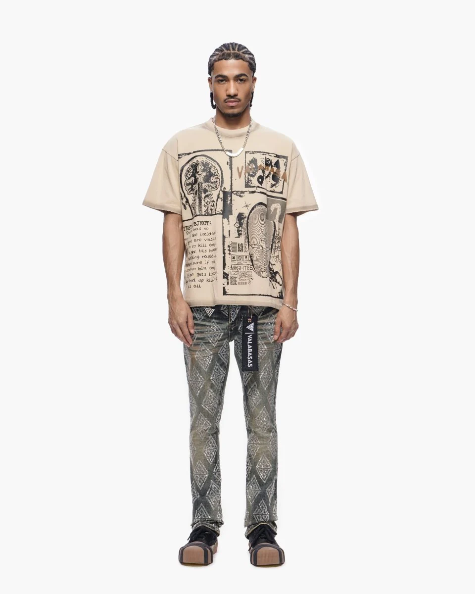 Glim Stacked Flare Jeans Dark Blue Wash - Image 3