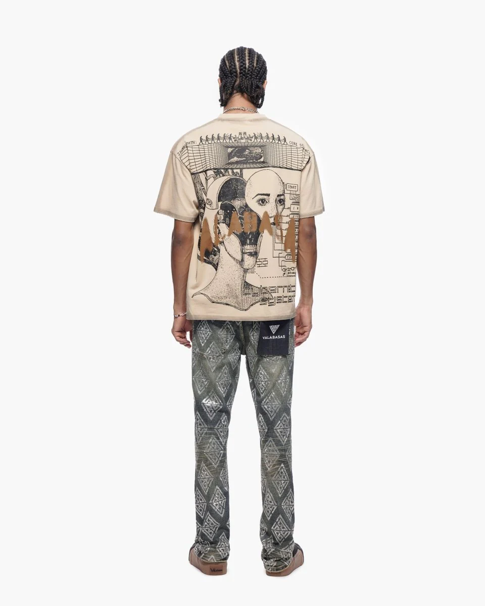 Glim Stacked Flare Jeans Dark Blue Wash - Image 7