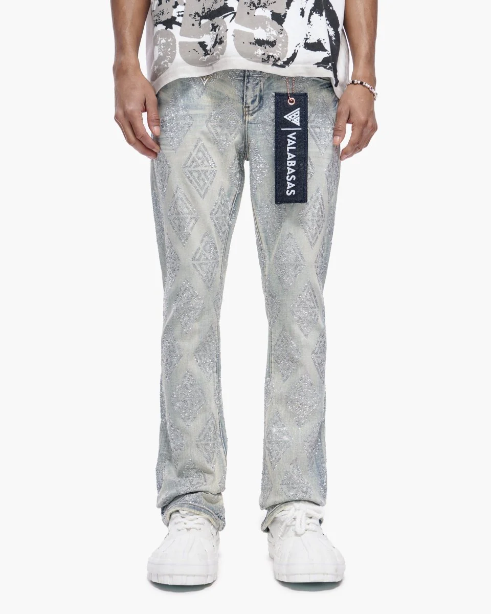 Glim Stacked Flare Jeans Light Blue Wash - Image 5