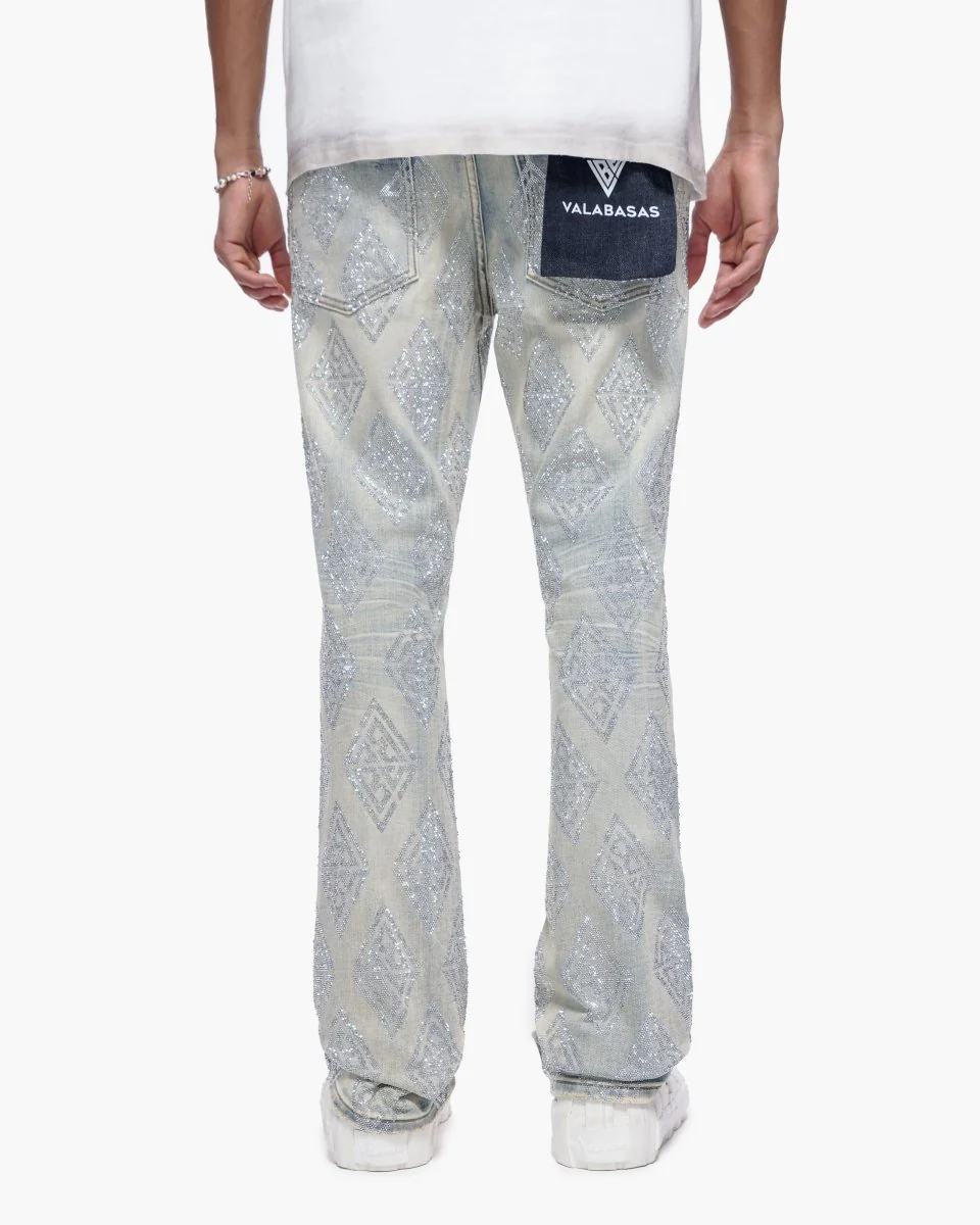 Glim Stacked Flare Jeans Light Blue Wash - Image 8