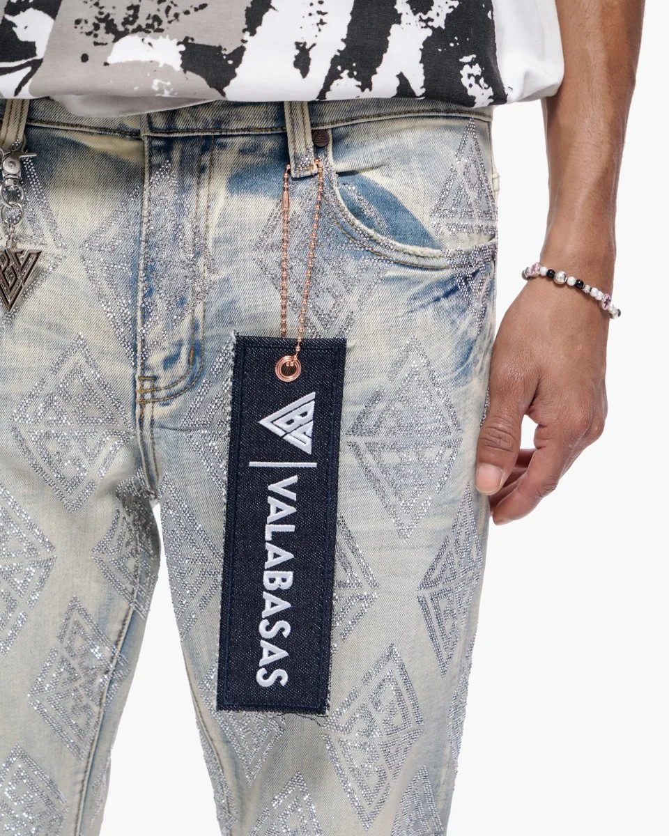 Glim Stacked Flare Jeans Light Blue Wash - Image 9