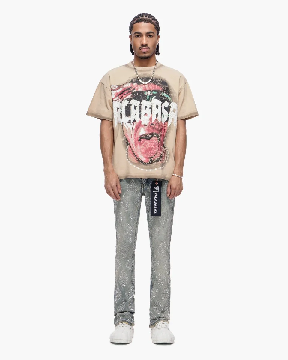 Glim Stacked Flare Jeans Vintage Wash - Image 3