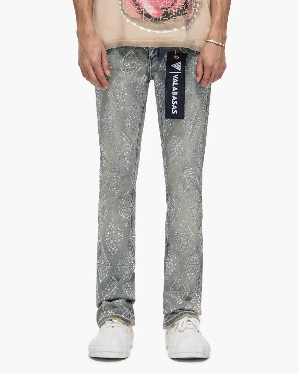 Glim Stacked Flare Jeans Vintage Wash - Image 5