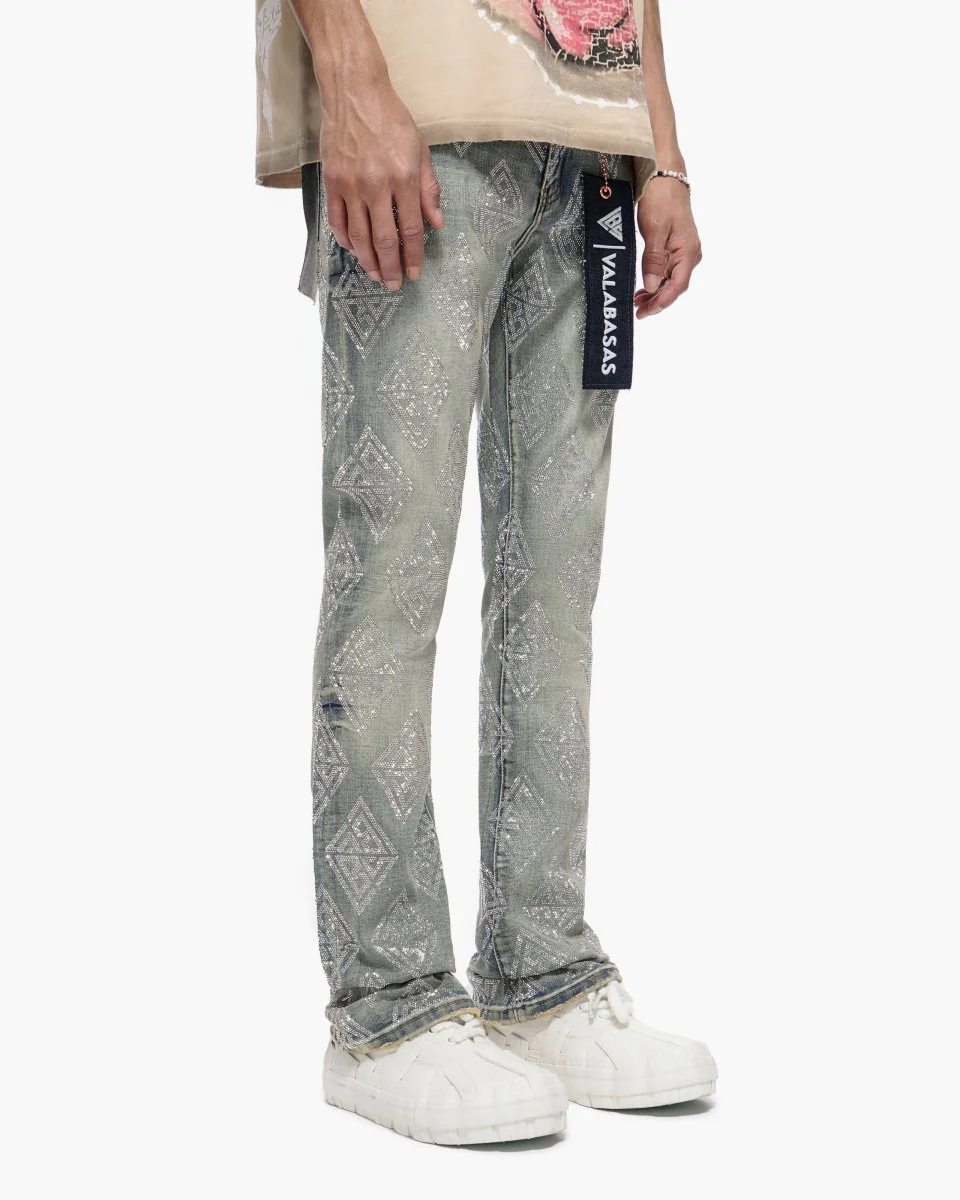 Glim Stacked Flare Jeans Vintage Wash - Image 6