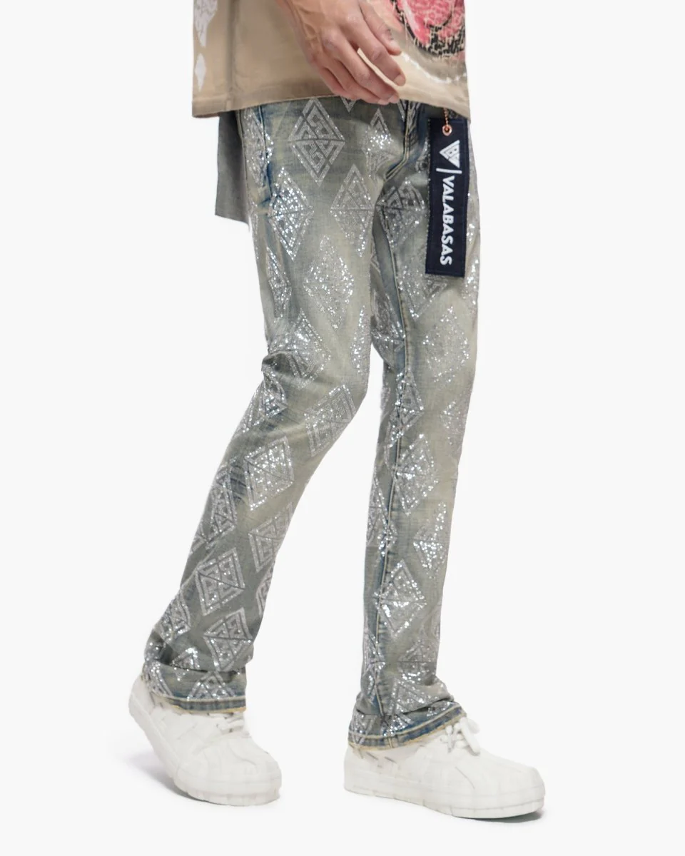 Glim Stacked Flare Jeans Vintage Wash - Image 7