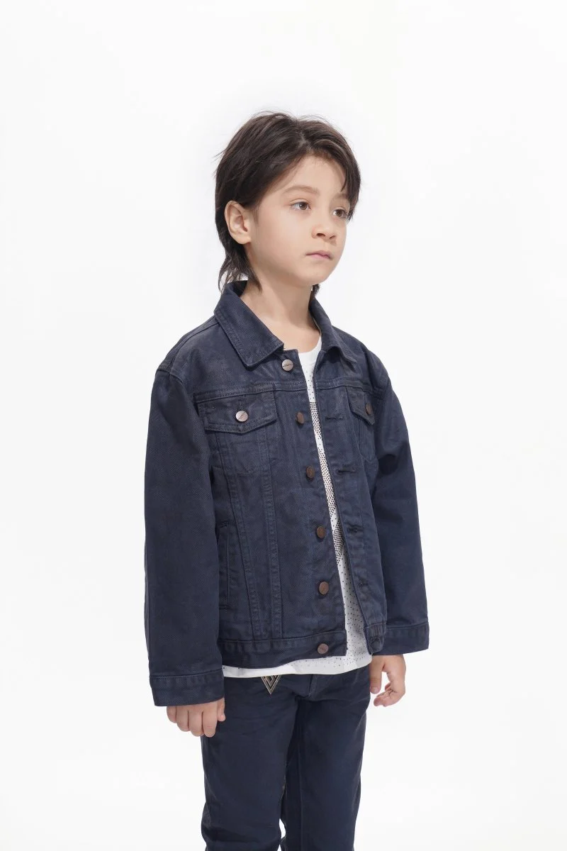 Hideout Kids Navy Waxed Jacket - Image 3
