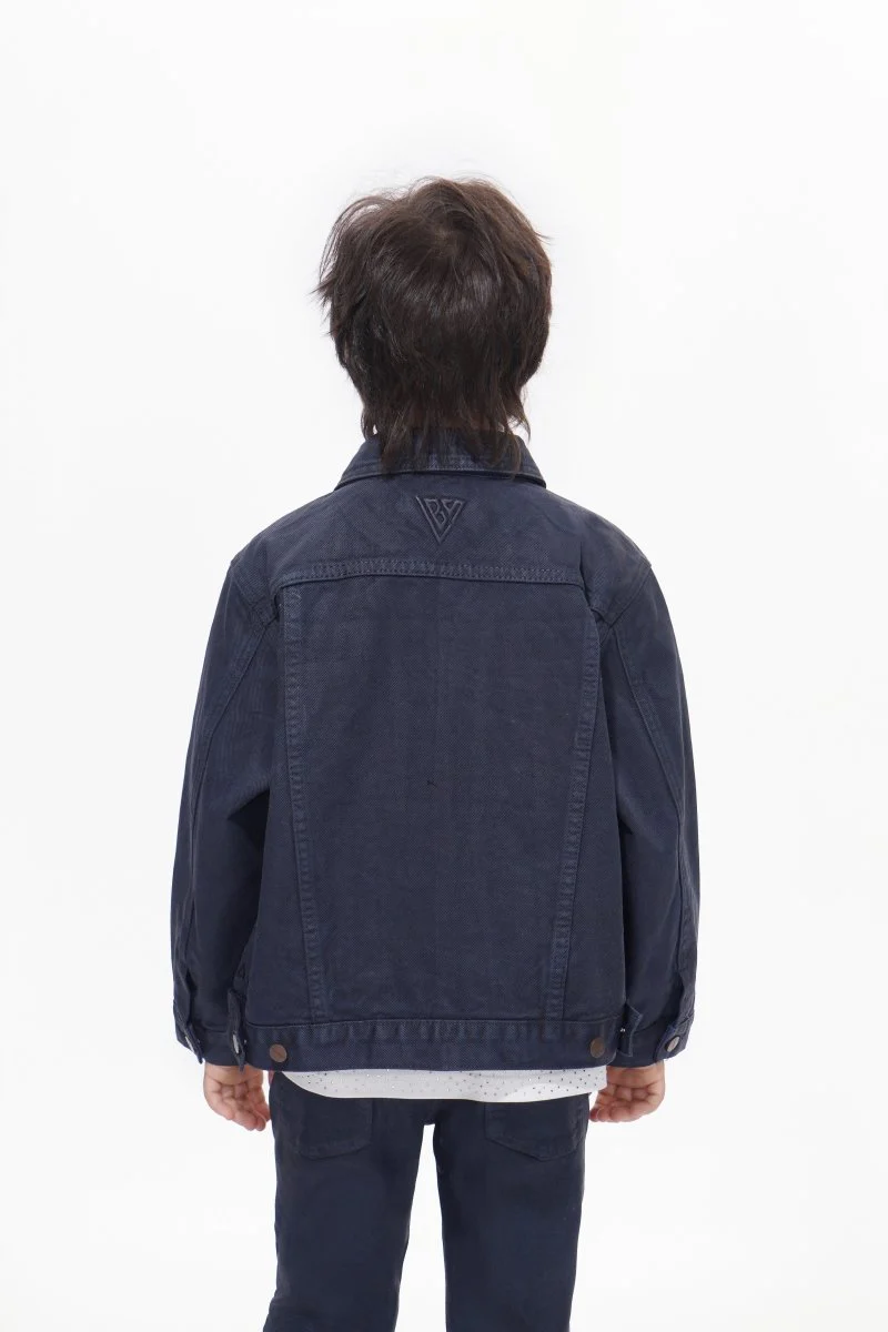 Hideout Kids Navy Waxed Jacket - Image 6
