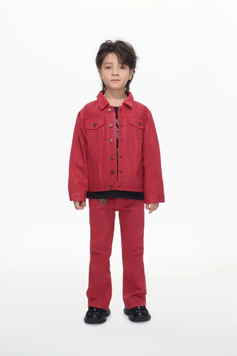 Hideout Kids Red Waxed Jacket - Image 4