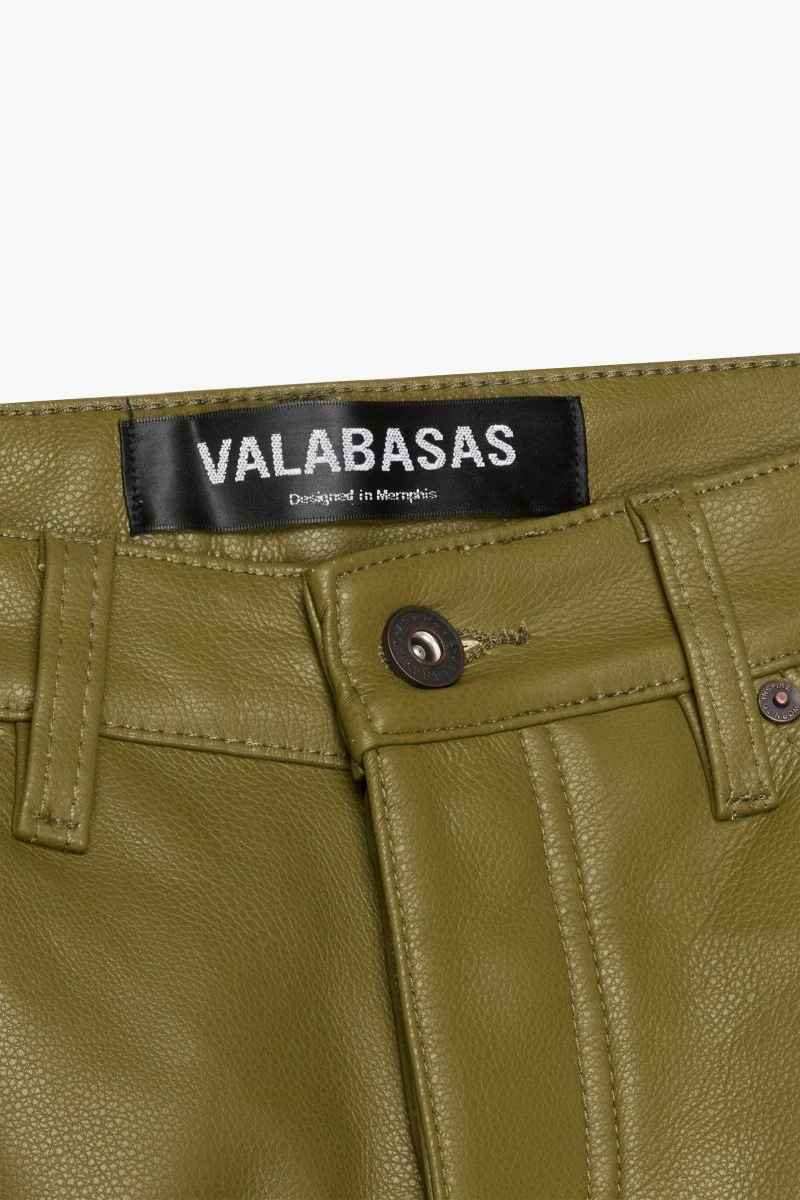 "JEDI" SKINNY/STACKED FLARE JEAN OLIVE - Image 3