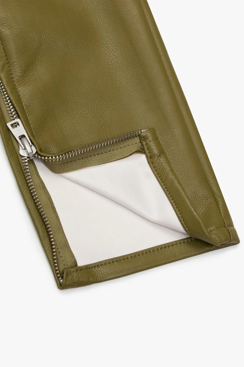 "JEDI" SKINNY/STACKED FLARE JEAN OLIVE - Image 4