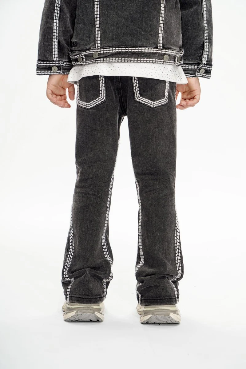 Cody Kids Grey Washed Stacked Jeans - Image 3