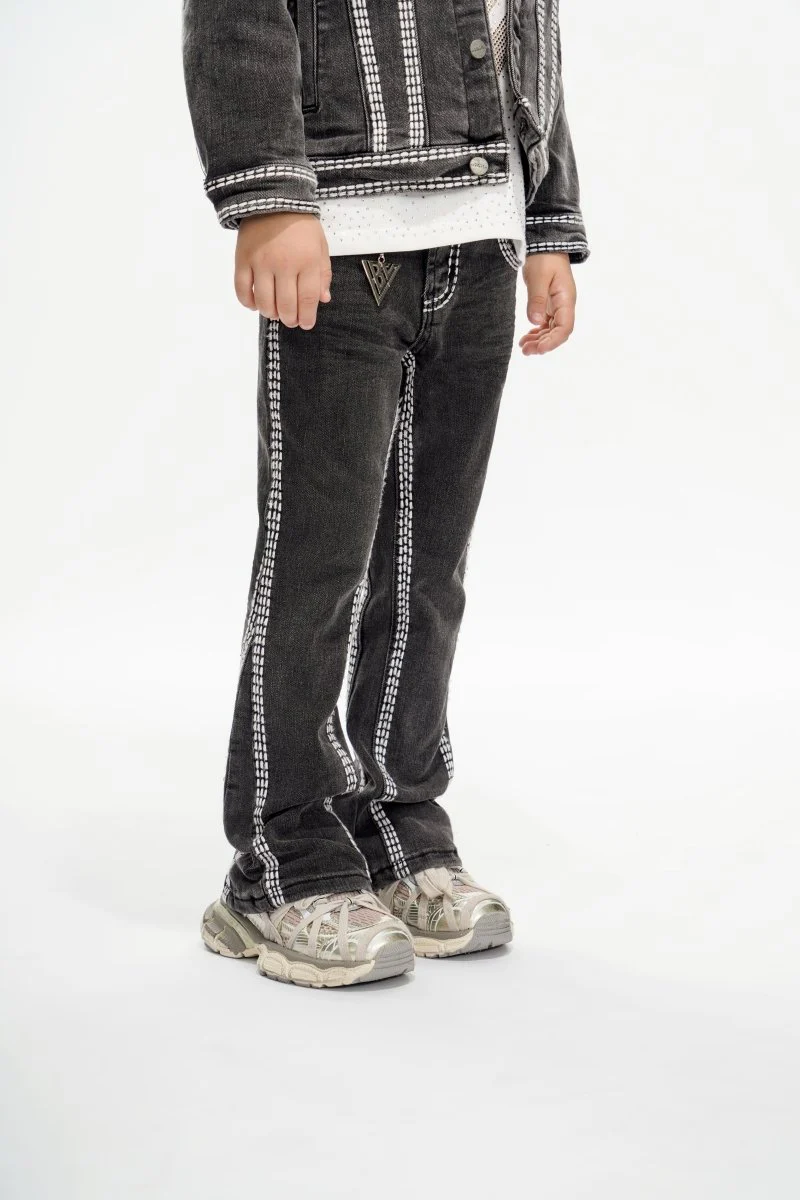Cody Kids Grey Washed Stacked Jeans - Image 5
