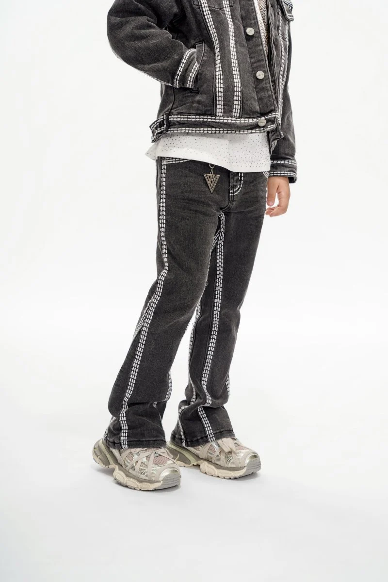 Cody Kids Grey Washed Stacked Jeans - Image 7