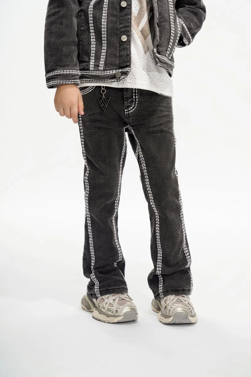 Cody Kids Grey Washed Stacked Jeans - Image 8