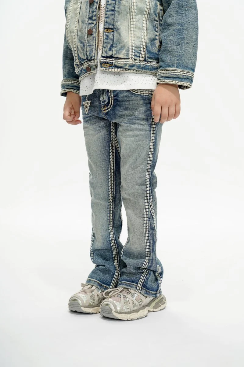 Cody Kids Vintage Blue Stacked Jeans - Image 6