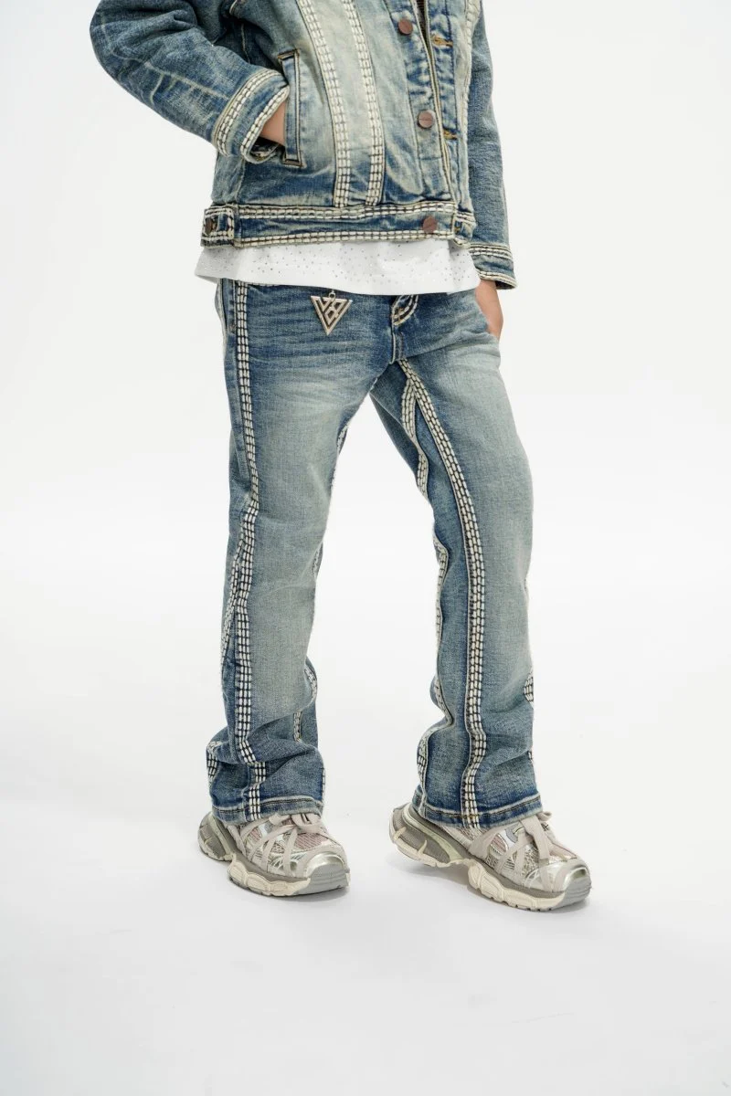 Cody Kids Vintage Blue Stacked Jeans - Image 7