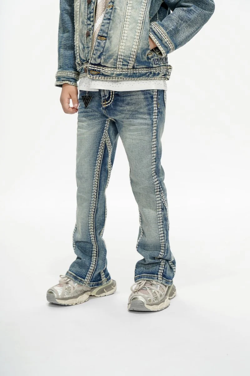 Cody Kids Vintage Blue Stacked Jeans - Image 8