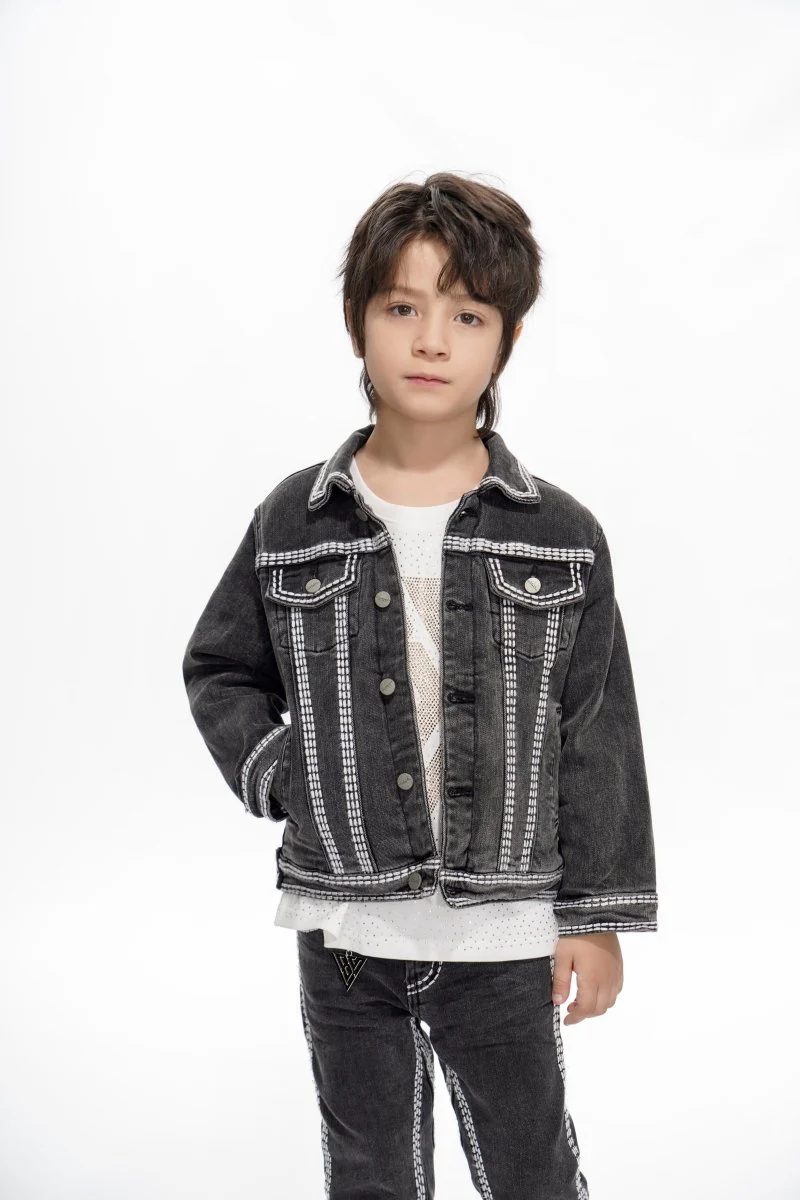 Treasury Kids Grey Washed Jacket - Image 6