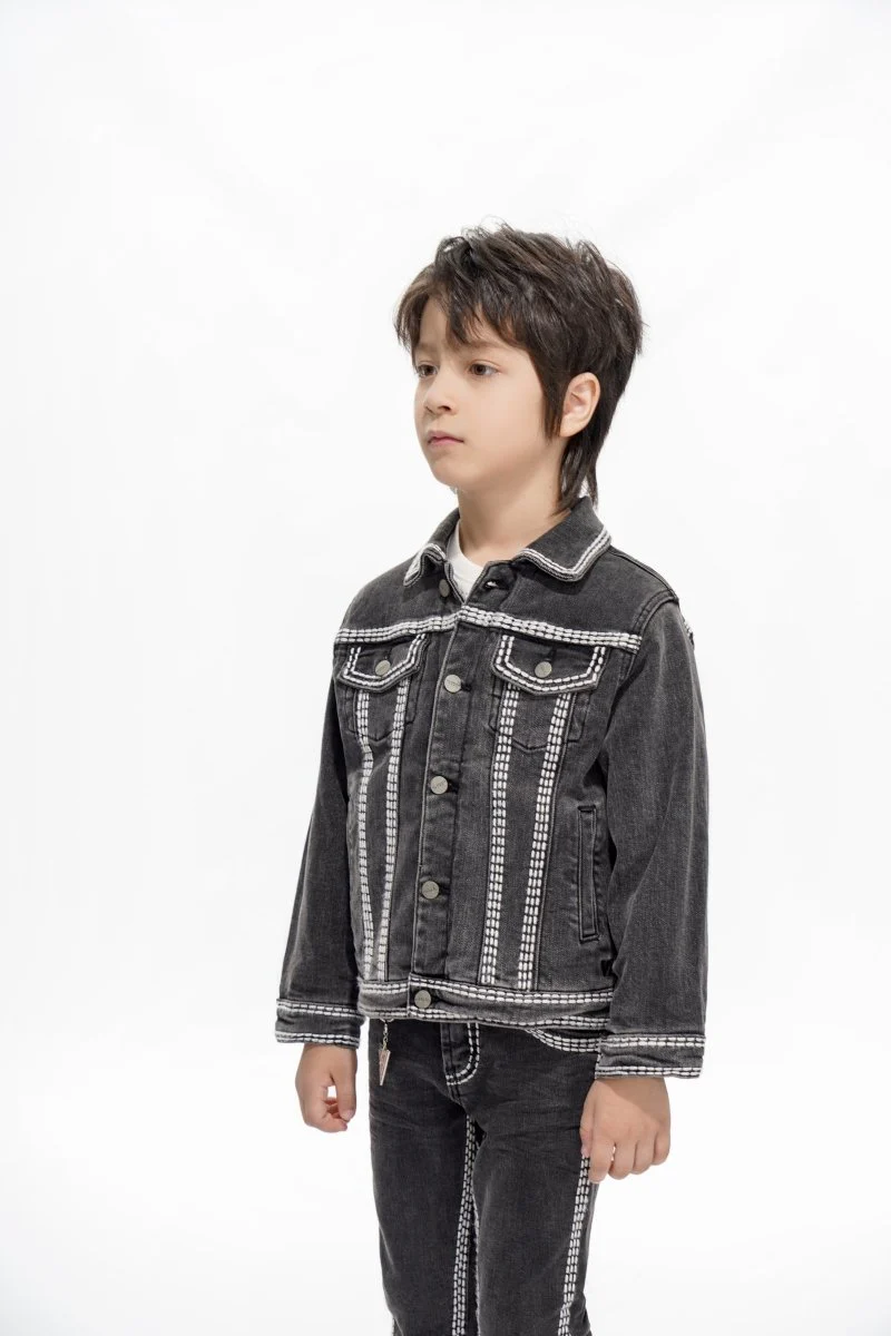 Treasury Kids Grey Washed Jacket - Image 7