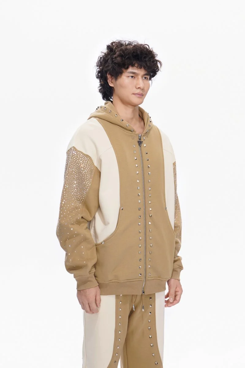 Poncho Fleece Jacket Khaki - Image 5