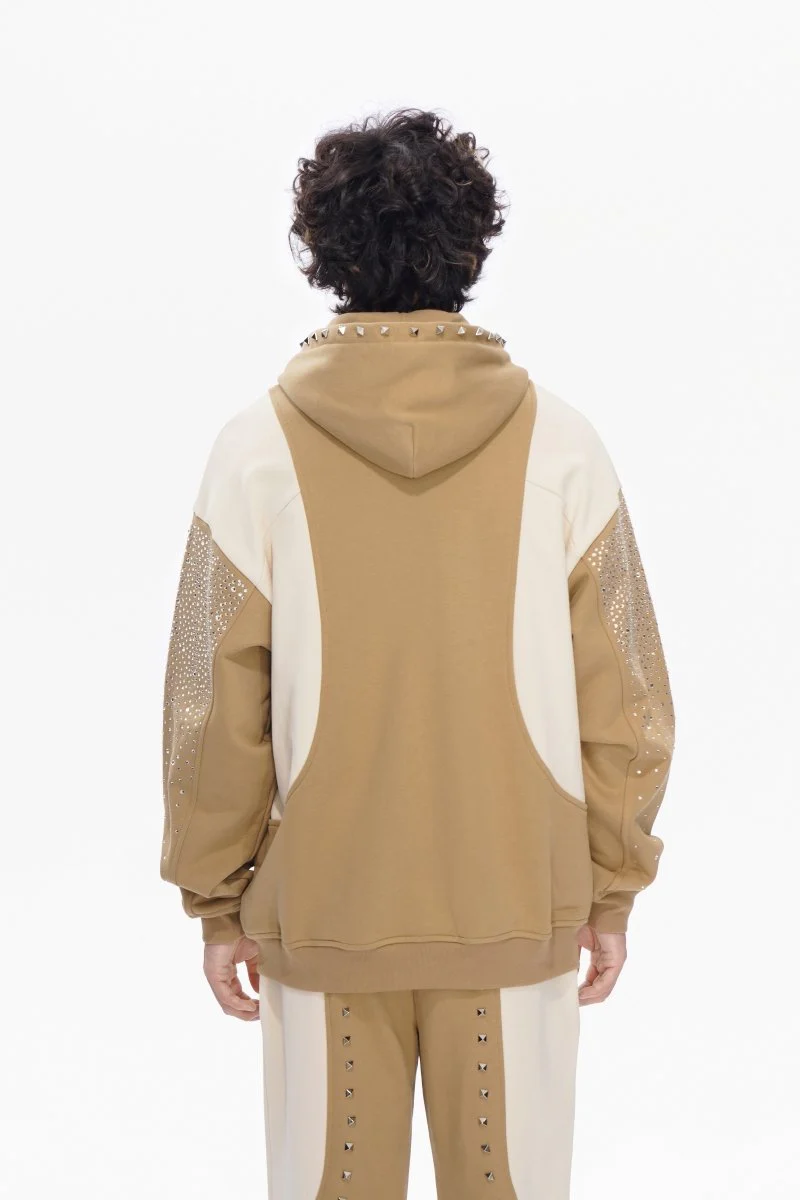 Poncho Fleece Jacket Khaki - Image 6
