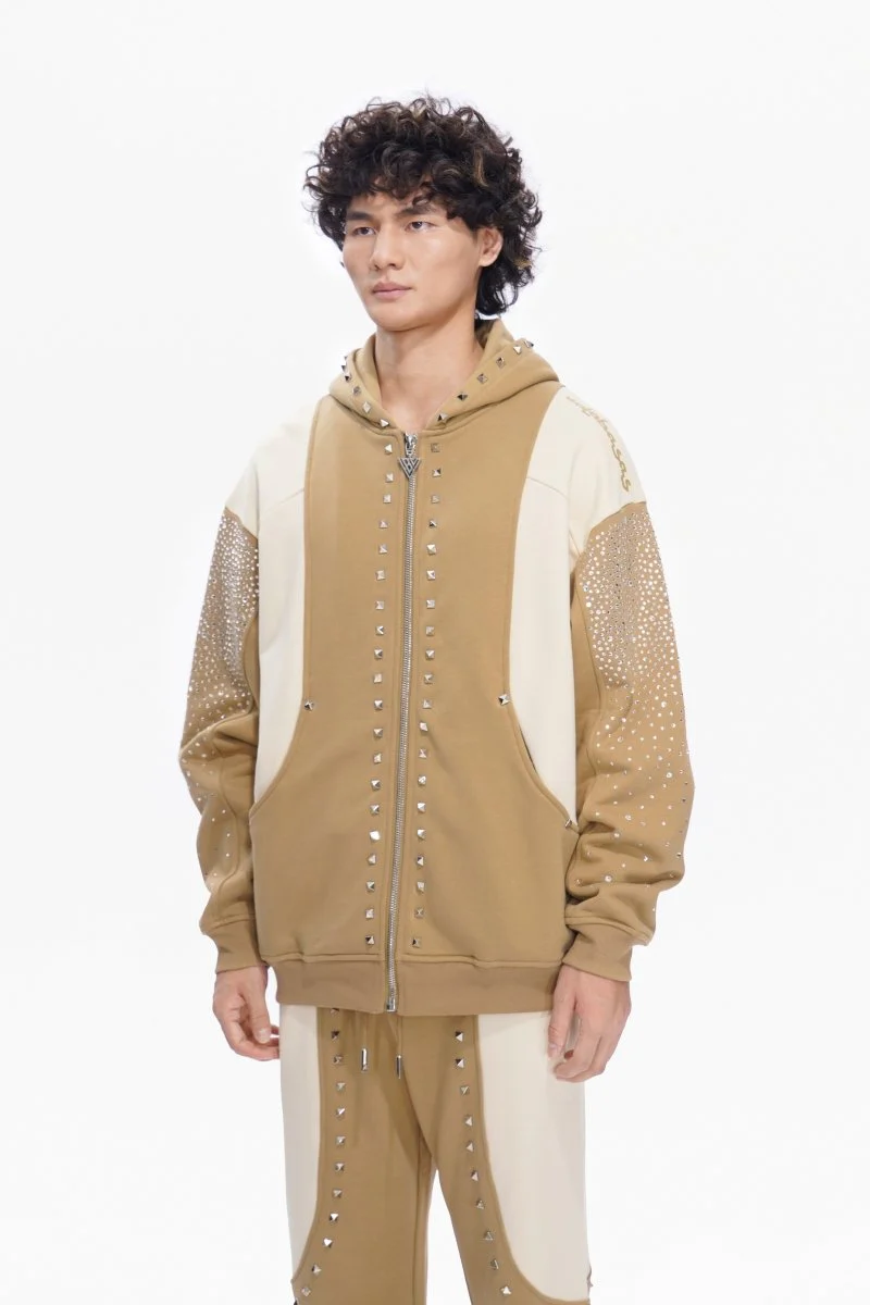 Poncho Fleece Jacket Khaki - Image 7
