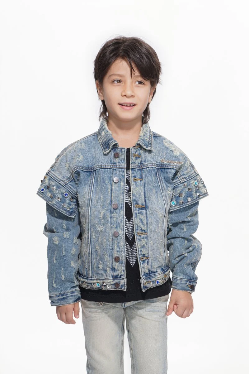 Scavenge Kids Blue Washed Jacket - Image 4