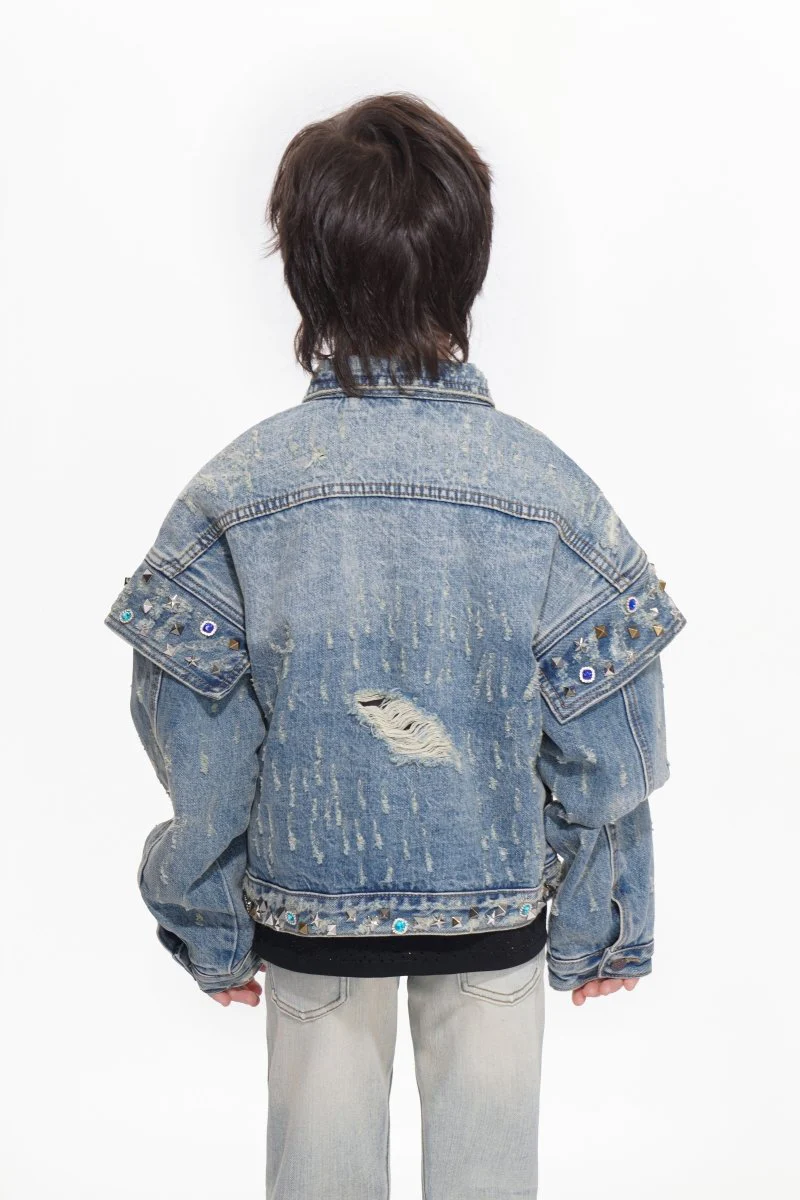 Scavenge Kids Blue Washed Jacket - Image 7