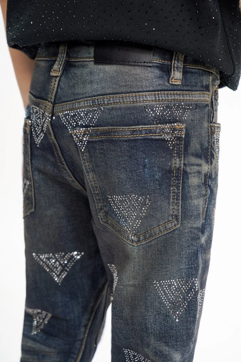 Show Kids Dark Dirty Blue Stacked Jeans - Image 3