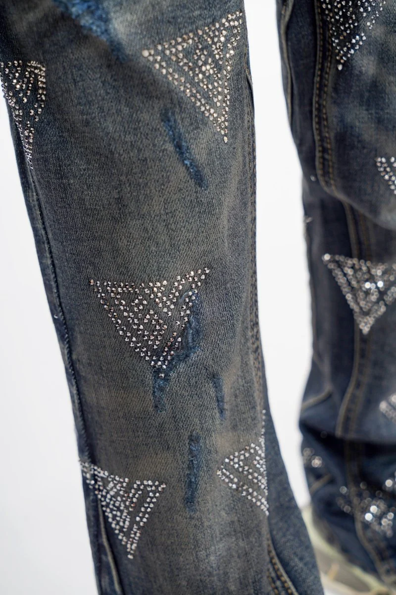 Show Kids Dark Dirty Blue Stacked Jeans - Image 8