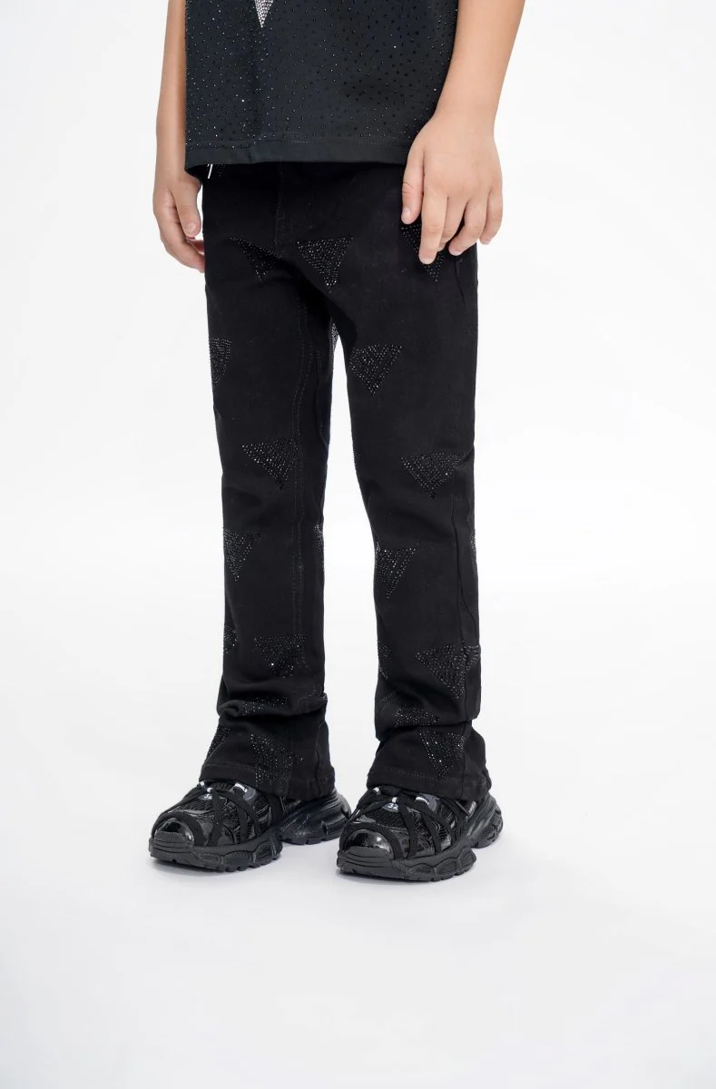 Show Kids Jet Black Stacked Jeans - Image 3