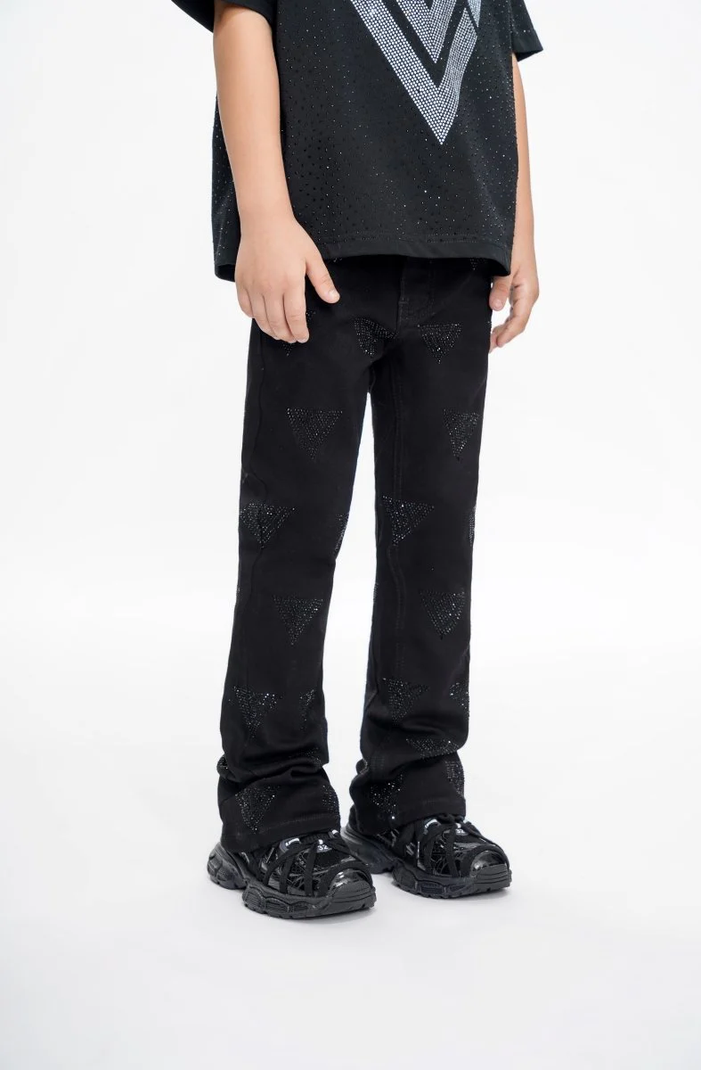 Show Kids Jet Black Stacked Jeans - Image 4
