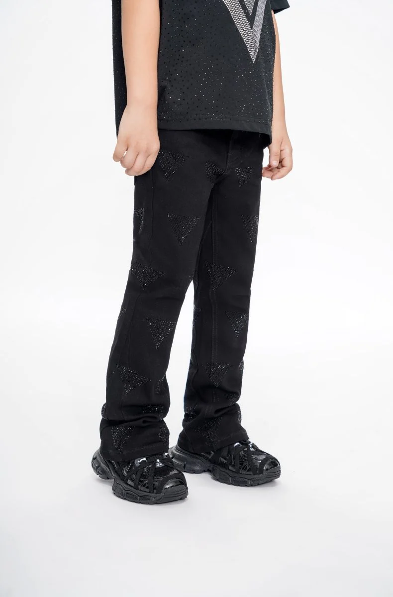 Show Kids Jet Black Stacked Jeans - Image 7