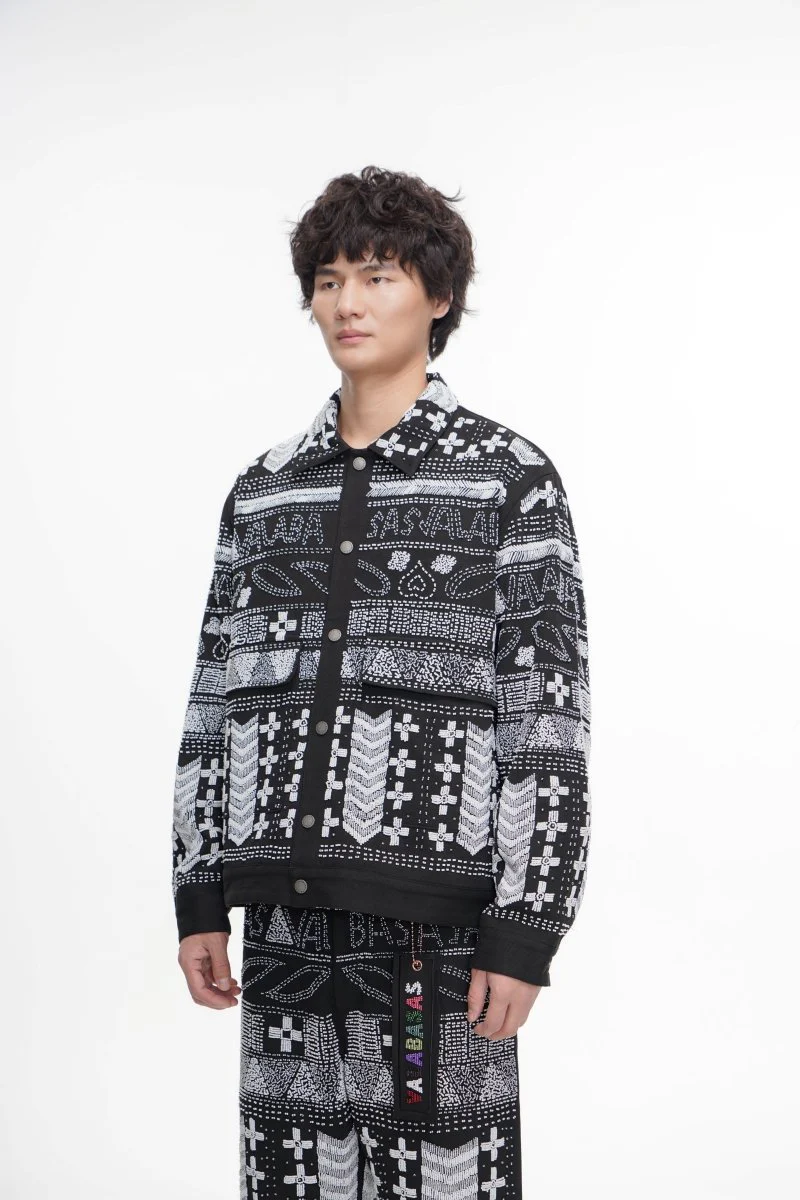 Time Grey Multi Hand Beaded Jacket - Image 4