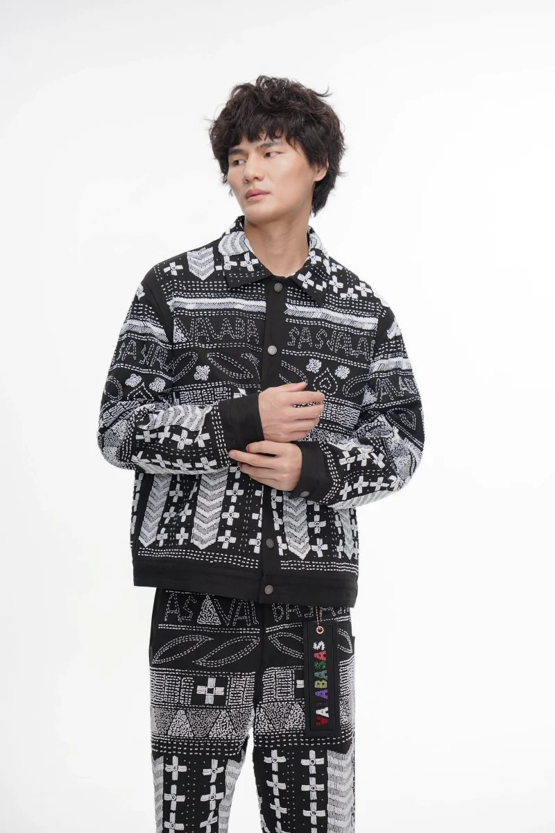 Time Grey Multi Hand Beaded Jacket - Image 6