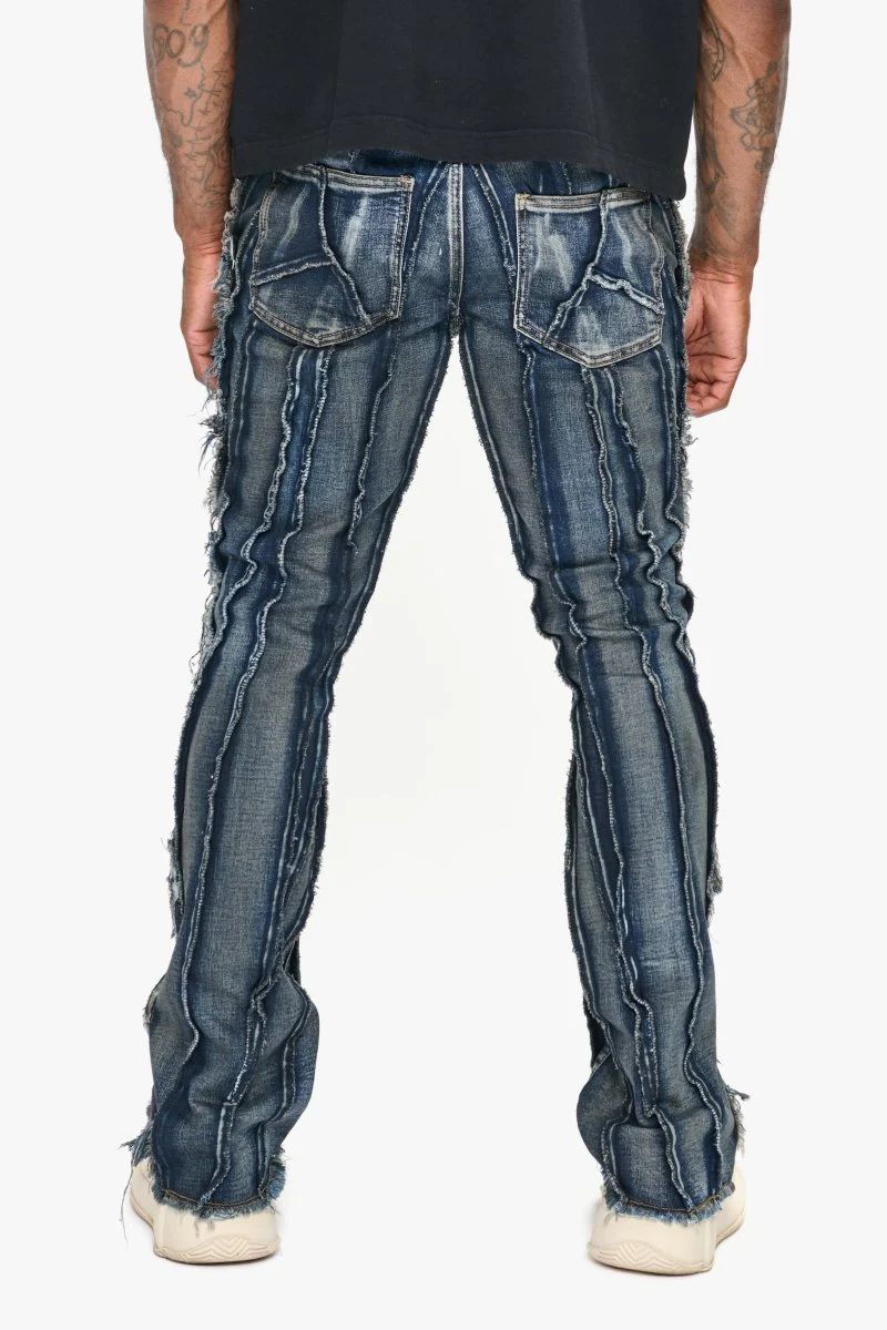 Twisted Stacked Denim Blue Black Wash Denim - Image 4