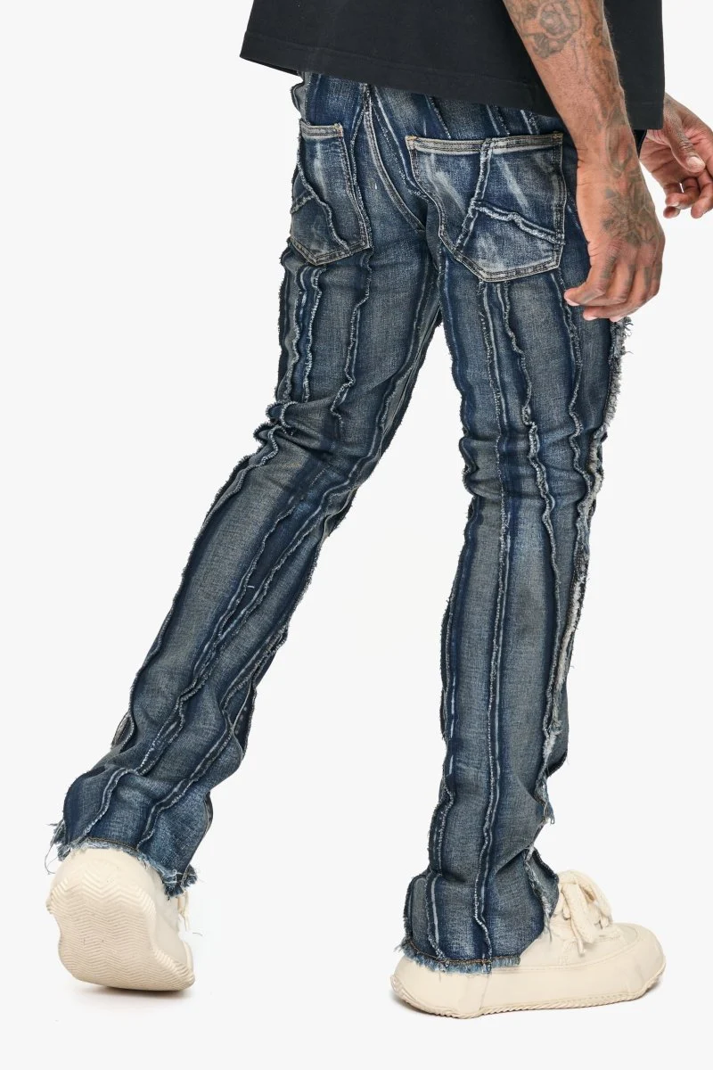 Twisted Stacked Denim Blue Black Wash Denim - Image 6