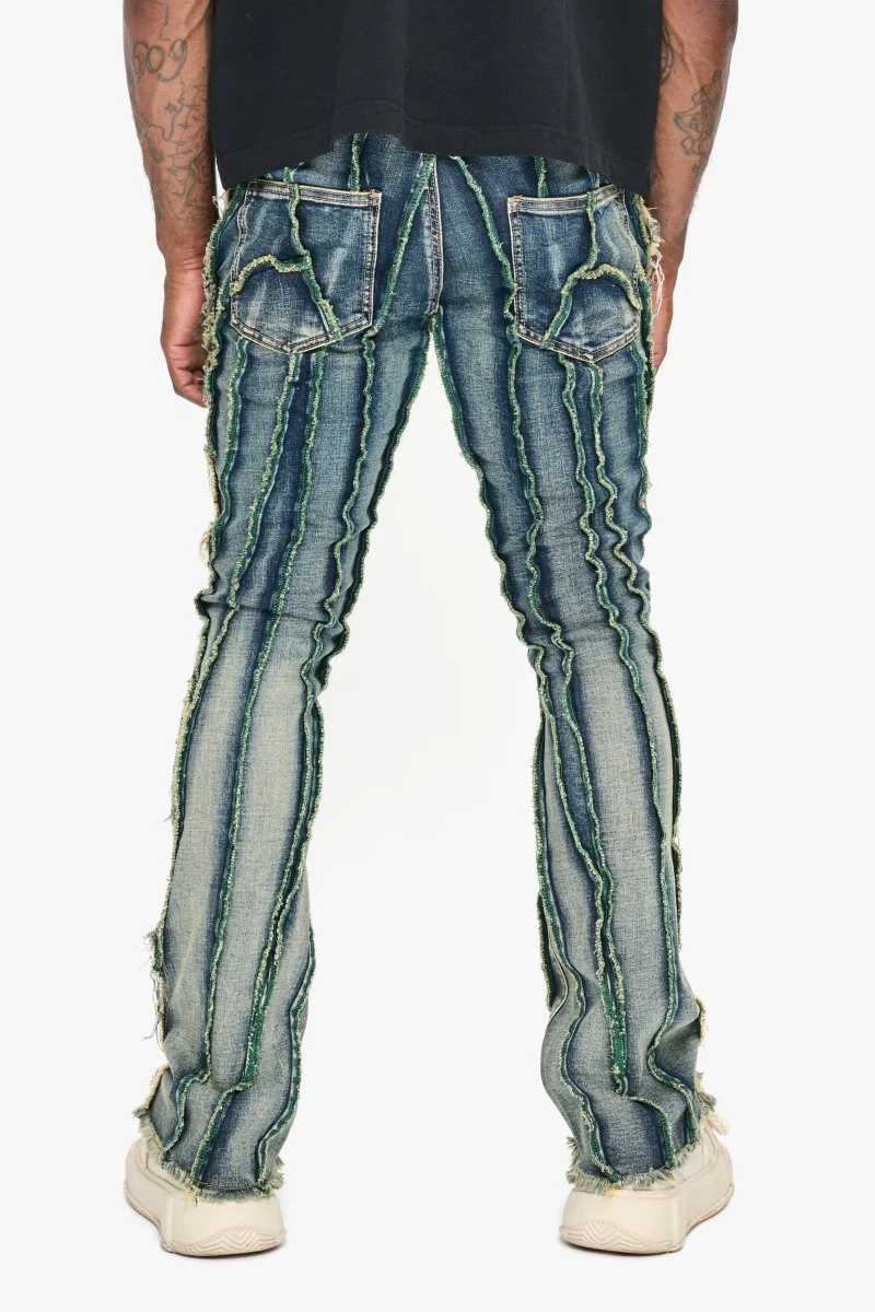 Twisted Stacked Denim Blue Green wash - Image 4