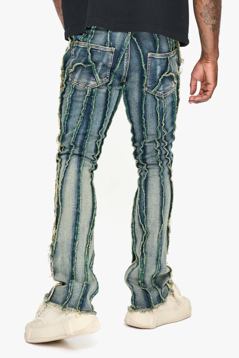 Twisted Stacked Denim Blue Green wash - Image 6