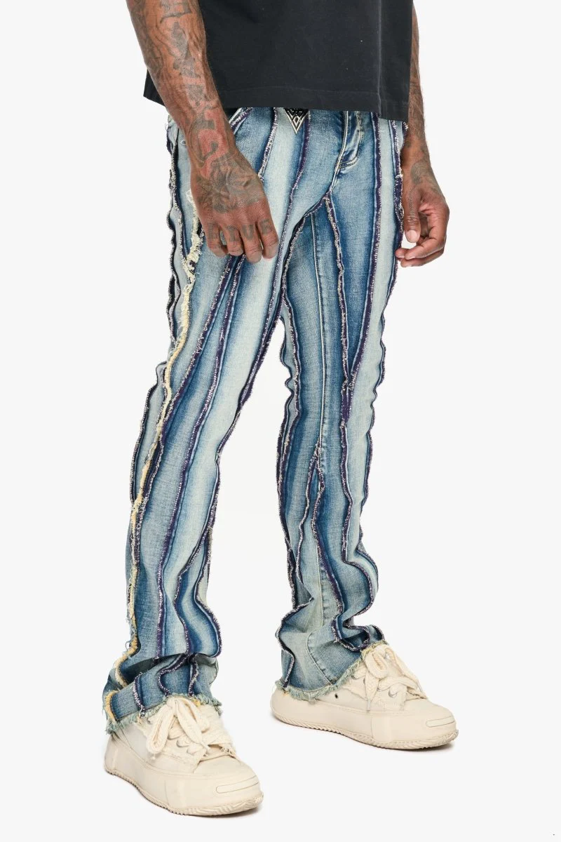 Twisted Stacked Denim Blue Wash - Image 3