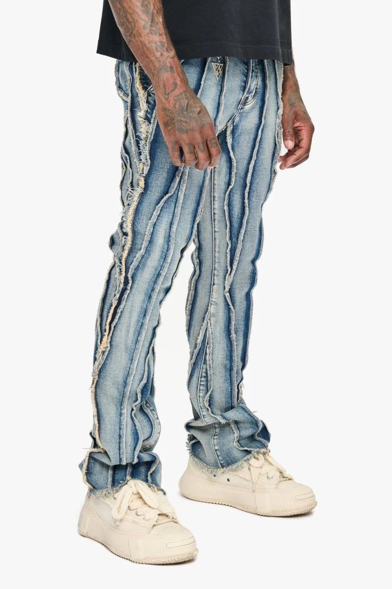 Twisted Stacked Denim Light Blue Wash - Image 3