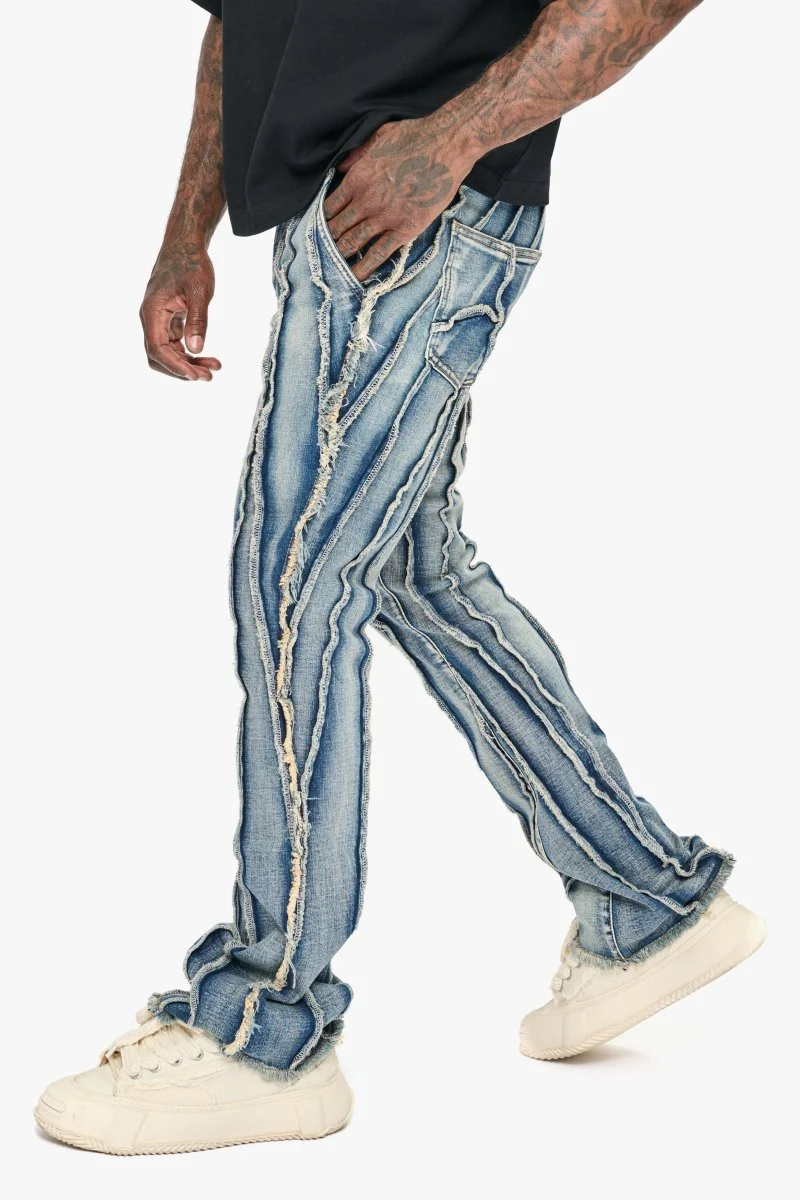 Twisted Stacked Denim Light Blue Wash - Image 5