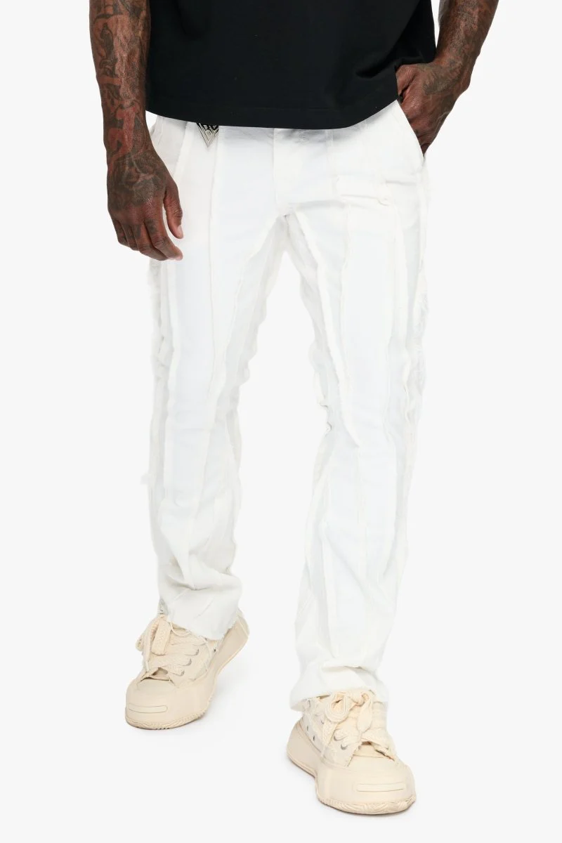 Twisted Denim Jean Stacked White - Image 5