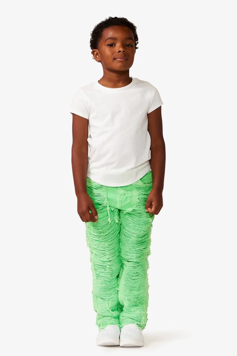 VPLAY KIDS JEAN "RAVAGED" GREEN - Image 4
