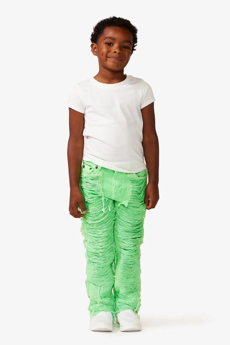 VPLAY KIDS JEAN "RAVAGED" GREEN - Image 5
