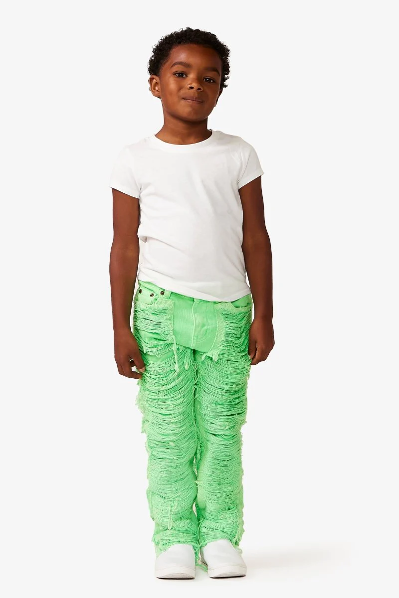 VPLAY KIDS JEAN "RAVAGED" GREEN - Image 6