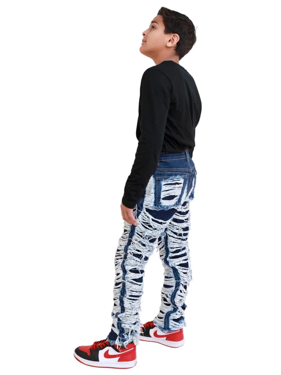 VPLAY KIDS JEAN "RAVAGED" INDIGO - Image 3