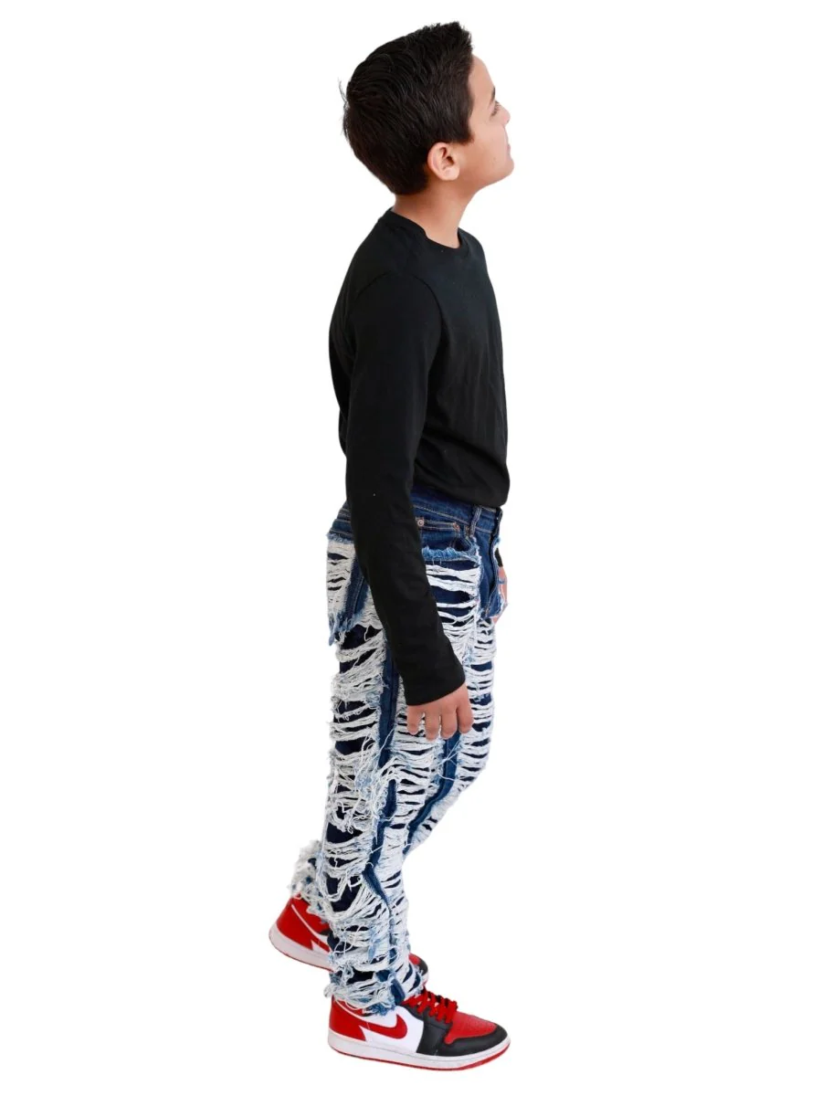 VPLAY KIDS JEAN "RAVAGED" INDIGO - Image 5